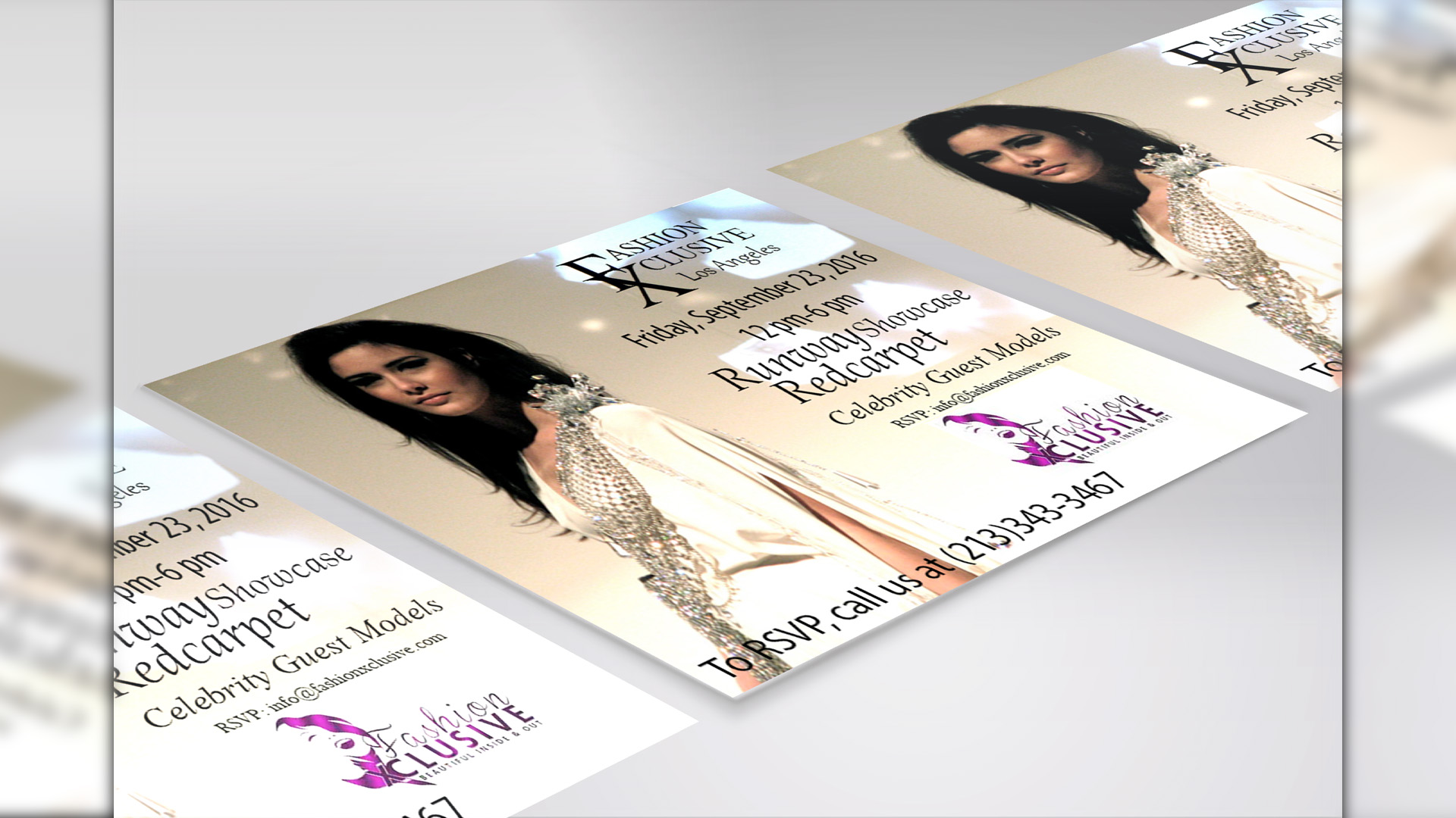 Fashion Xclusive print flyer model for fashion week 2016.