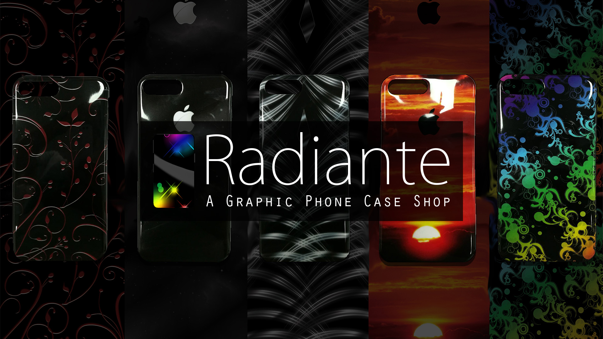 Radiante colorful graphic print phone cases.